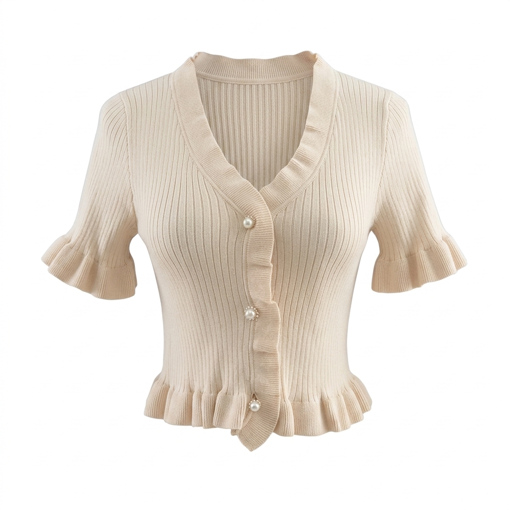 The Pearl Ruffle Cardigan