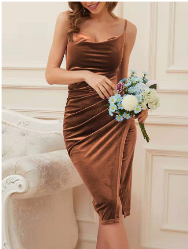 The Satin Cowl Midi Dress