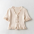 The Pearl Ruffle Cardigan